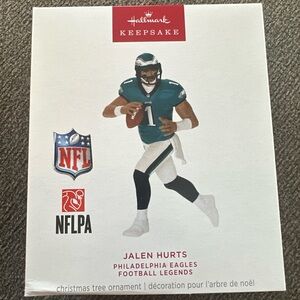 2025 HALLMARK JALEN HURTS PHILADELPHIA EAGLES FOOTBALL LEGENDS ORNAMENT New
